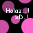 Black background with scattered pink and magenta circles; white text 'Holaz :)' and 'xD.!' appears in multiple positions.