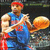 Pixelated static image of a basketball player in blue uniform holding an orange ball, with red headband and blurred background.