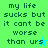 Pixelated text on a split background with two star icons, one blue and one yellow-green.