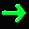 Two 3D-rendered arrows on black background, green arrow pointing right, blue arrow pointing left, both with rounded edges and glossy surfaces.