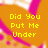 Animated orange background with pink curved shapes and yellow pixelated text reading "Did You Put Me Under" then changing to "Your Spell?!?"