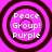 Four identical circular icons with concentric rings display 'Peace Group! Purple' text on a bright pink background.