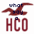 A red bird silhouette flies above the text 'HCO' with changing blue pixelated words: 'what say a', then 'can i HCO', and finally 'i am girl'.