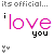 repeated 'i love you' text with pink and black lettering, each containing a small heart symbol above the phrase
