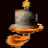 Animated icon of a top hat with glowing orange accents rotating against dark background, showing three distinct poses.