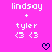 Pixelated text and symbols on a bright pink background with two heart icons at the bottom.