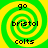 Four identical pixelated spiral icons with green and yellow concentric rings, each displaying 'go bristol colts' text in black block letters.