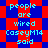 Pixelated text on a red and blue checkered background with alternating patterns of text and color blocks.