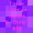 Pixelated of pink text on purple background with repeated names and symbols in two vertical