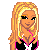Pixel art contact sheet of a Playboy-themed animated buddy icon featuring blonde character sprites and bunny logos in black/pink color scheme.