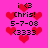 Pixelated pink background with red hearts and black text reading 'i <3 Chris! 5-7-08 (3333)' in two vertical , some heart shapes blurred or duplicated across frames