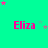 four and four displays the name "Eliza" in bright pink text on a teal background, with scattered stars in shades of pink and gray