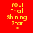 Red background with yellow text 'Your That Shining Star' and small star symbol, animated pink bars shifting horizontally across the image.