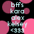 Pixelated text and pink circles on black background, with repeated names and symbols in light blue and white.