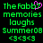 Green pixelated text on black background with pink heart symbol replacing 'y' in 'Fabb', showing two identical static frames side-by-side.