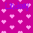 A static image with a bright magenta background covered in light pink pixelated hearts, featuring the name "Lindsey" repeated four times in blue pixelated text.