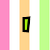 Pixelated icon with vertical stripes in pink, white, orange, white, light green, purple, white, light purple; green 'I' symbol, purple 'LUV', green 'STRIPES' text; gray rectangle partially covers right side.