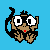 Pixel art monkey icons with varying expressions and props on a blue background, each labeled 'spy monkeys' below.