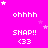 A bright pink background with white text and star symbols, displaying alternating phrases 'ohhhh' and 'SNAP!! <33' in a pattern