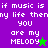 Pixelated text on split background with star symbols, displaying 'if music is my life then you are my MELODY' in white letters.