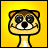 Pixelated cartoon animal head with sunglasses on yellow background, next to text reading "SEE ME IN ZOO" in bold letters.