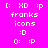 Pixelated text and emoticons on a split background with magenta, pink, and orange sections.