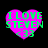 Four identical pink heart-shaped icons with green text "I LOVE STEVEN <33" on black background, each showing slight pixelation differences across observations.