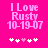 Pixelated text on bright pink background with five white and one light pink heart symbols below.