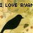 Pixelated image with black bird silhouettes on a yellowish background, text reading "I LOVE RYAN WITH ALL MY HEART" in blocky font.