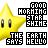 Pixelated yellow star with two eyes, next to text blocks reading "GOOD MORNING STAR SHINE" and "THE EARTH SAYS HELLO" in black-and-white pixel font.