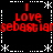 Red text reading "I Love sebastian" on a black background with white star and dashed-line borders, repeated in four quadrants.