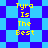 Yellow pixelated text 'Tyro Is The Best' appears on a blue and light blue checkered background with diamond-shaped patterns.