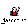A 4x4 contact sheet of a pixel art animation featuring a white stick figure in red clothing holding a black staff, with visible smoke effects across frames.