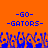 -GO- -GATORS- text appears twice on an orange background with blue pixelated crowd graphics below.