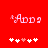 Red background with pink 'App' text and white/pink heart symbols; left side shows one pink heart, right side shows two pink hearts.