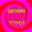 Four identical red and pink spiral patterns with yellow text reading 'spider Proof' in each quadrant.