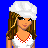 Pixel art contact sheet showing multiple views of a female character in white and red sportswear with text labels "Sexy" and "Sporty" on blue background.