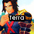 Pixelated anime-style character icons with text labels, each in a separate quadrant of a