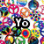 A static image of a colorful collage of peace signs with text overlays reading "Yo" and "Out!!" on a white background.