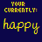 A static image displays five emotion states with yellow text on a dark blue background, each preceded by 'YOUR CURRENTLY:' in pixelated font.