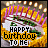 A birthday cake with yellow frosting, pink candles, green icing details, and 'HAPPY BIRTHDAY TO ME' text in black and orange pixelated font.