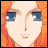Pixelated anime-style face with orange hair and blue eyes, next to black background with white text reading "AnimeIM" and "com".