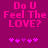 Pixelated text 'Do U Feel The LOVE?' in bright pink on magenta background with five pink stars below, two versions differ in star arrangement.