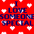 Red background with white pixelated hearts and repeated blue text reading "I LOVE SOMEONE SPECIAL" in a pattern