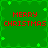 Green background with red pixelated text reading 'MERRY CHRISTMAS' in four quadrants, surrounded by small green star-like shapes.