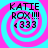 Four identical display a pixelated text-based design with 'KATIE ROX!!!' and '4333' over a pink and cyan spiral background