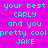 Pixelated cyan text on a pink and purple gradient background with repeating diamond pattern, displaying repeated phrases in two