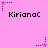Pixelated pink background with repeated 'Kirianac' text and purple star icons in various positions.