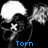 A black-and-white animated skull icon with blue text labels showing sequential head positions.