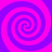Four identical spiral patterns arranged in a on a solid background, each spiral alternating between bright pink and purple hues with a central swirl